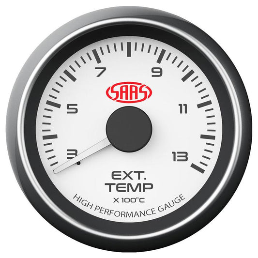 SAAS Muscle Series 2-1/16" Exhaust Temp Gauge 300-1300C White SG-EXT52W