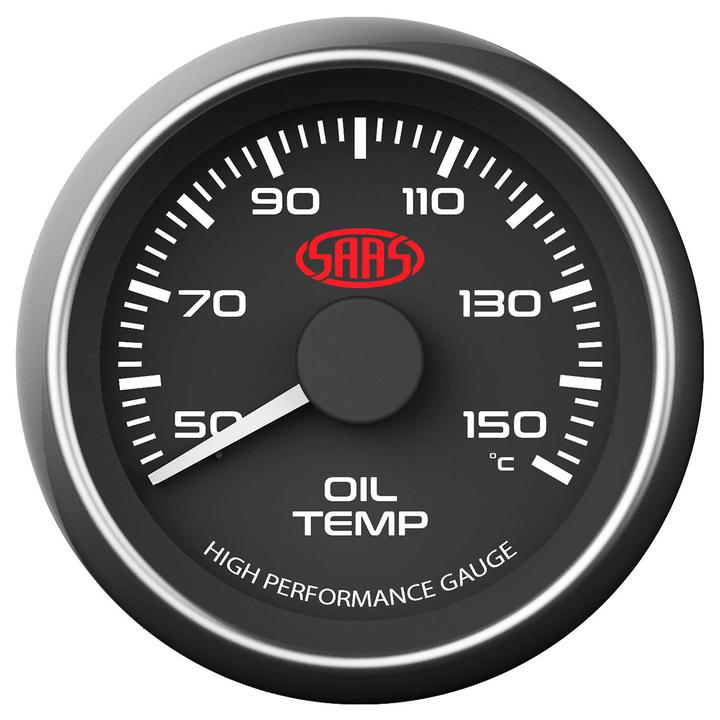 SAAS Muscle Series 2-1/16" Oil Temp Gauge 50-150C Black SG-OT52B