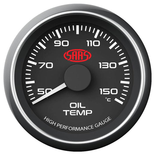 SAAS Muscle Series 2-1/16" Oil Temp Gauge 50-150C Black SG-OT52B