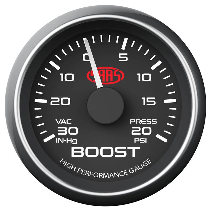 SAAS Muscle Series 2-1/16" Boost Gauge 30 In Hg/20 Psi Black SG-TB52B