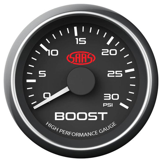 SAAS Muscle Series 2-1/16" Diesel Boost Gauge 0-30 Psi Black SG-TBD52B
