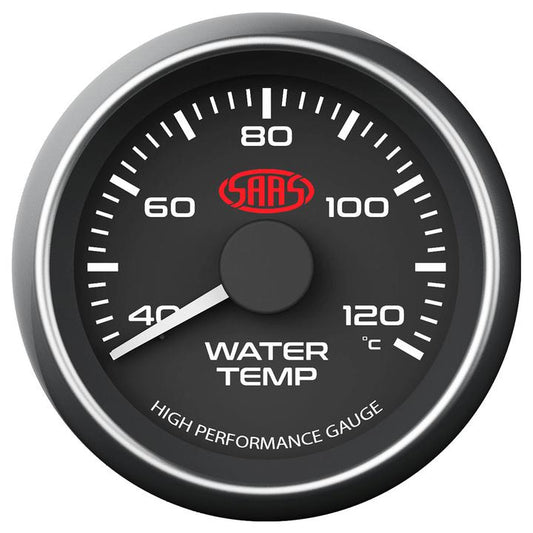 SAAS Muscle Series 2-1/16" Water Temp Gauge 40-120C Black SG-WT52B