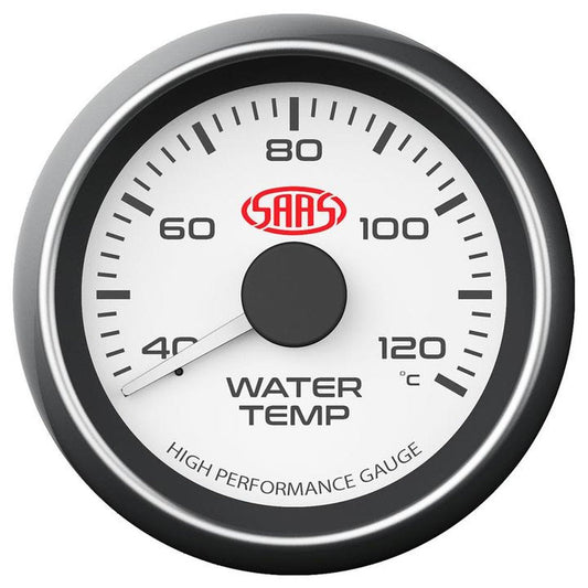 SAAS Muscle Series 2-1/16" Water Temp Gauge 40-120C White SG-WT52W