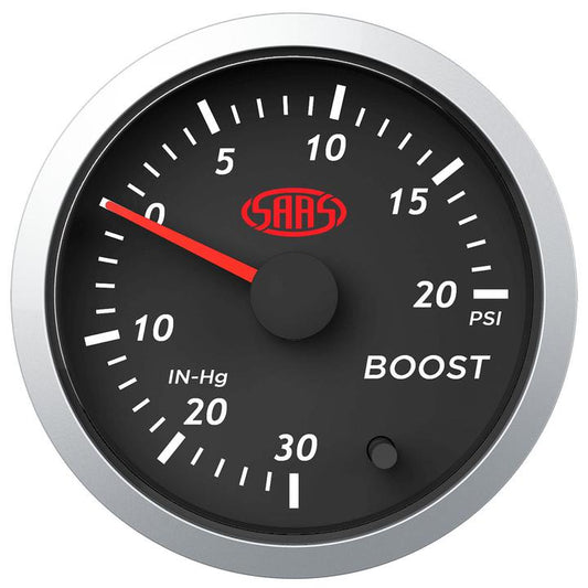 SAAS Street Series 52mm Boost Gauge 30 In Hg/20 Psi Black SG21210