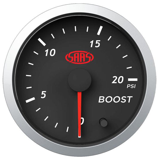 SAAS Street Series 2-1/16"" Boost Gauge Diesel 0-20 Psi Black SG21212