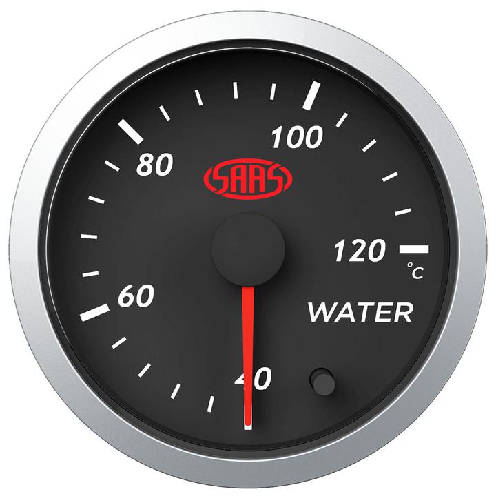 SAAS Street Series 2-1/16"" Water Temp Gauge 40-120C Black SG21220