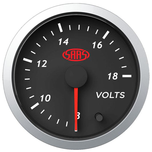 SAAS Street Series 2-1/16"" Voltmeter Gauge 8-18 Volts Black SG21250