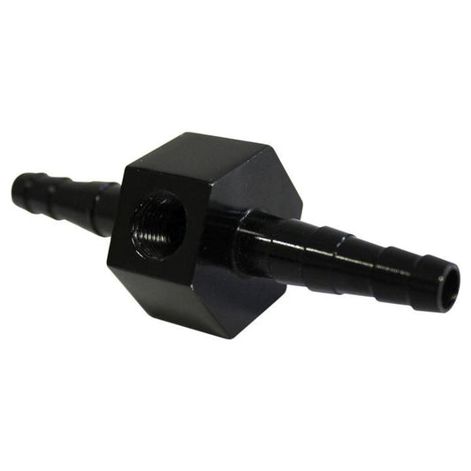 SAAS Fuel Pressure Gauge Inline Adaptor 5/16 - 3/8"" Billet Black SGA1008