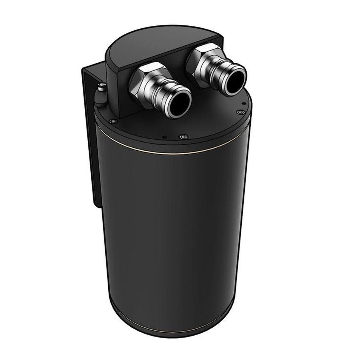 SAAS Oil Catch Can Baffled Round Billet (Black) 500mL ST1003