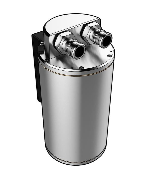 SAAS Oil Catch Can Baffled Round Billet (Polished)500mL ST1004