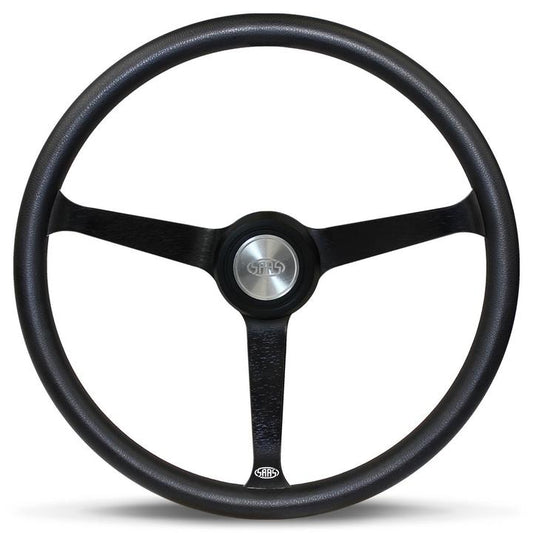 SAAS Steering Wheel Classic Poly Black Alloy 380mm Deep Dish SW25912