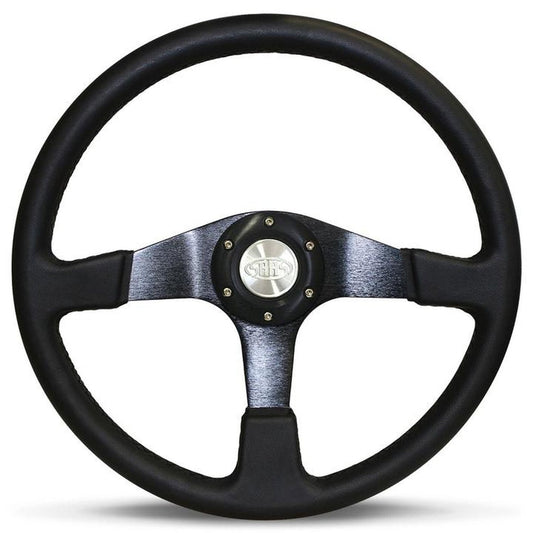 SAAS Steering Wheel Octane Leather Black Spoke 380mm SW515BL-R