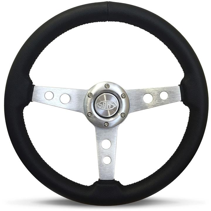 SAAS Steering Wheel Retro PVC Brushed Spoke 350mm SW616OS-R