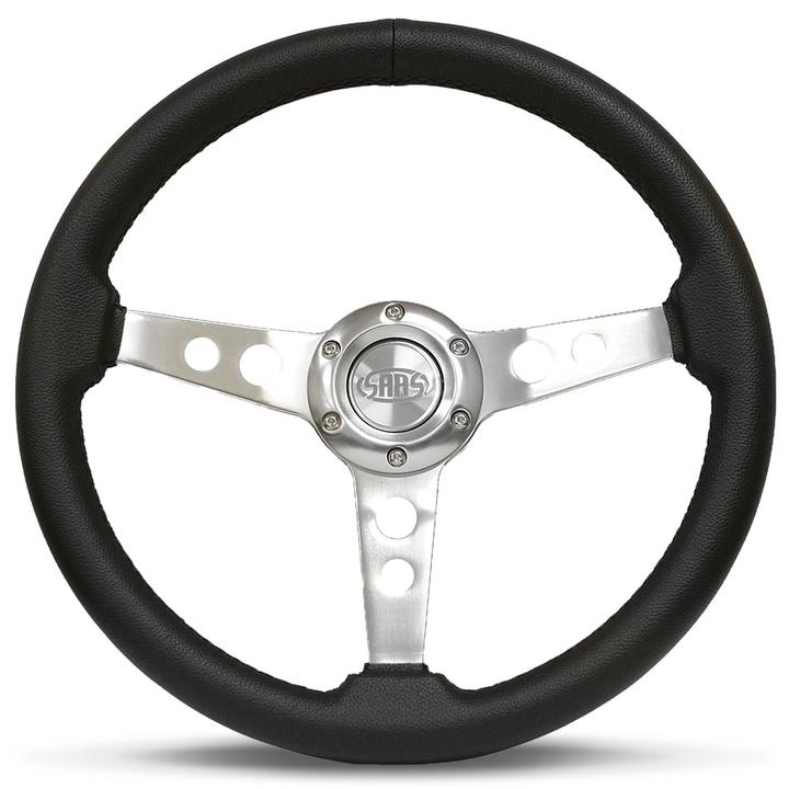 SAAS Steering Wheel ADR Retro Leather Grip Satin Spoke 350mm SW616OSP-R