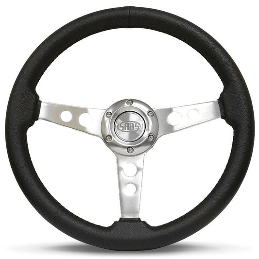 SAAS Steering Wheel ADR Retro Leather Grip Satin Spoke 350mm SW616OSP-R