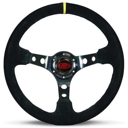 SAAS Steering Wheel GT Deep Dish Suede Black 350mm SWGT1