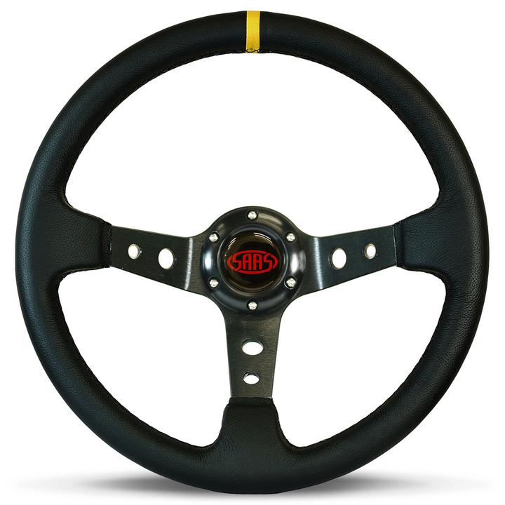 SAAS Steering Wheel GT Deep Dish Leather Black 350mm SWGT2