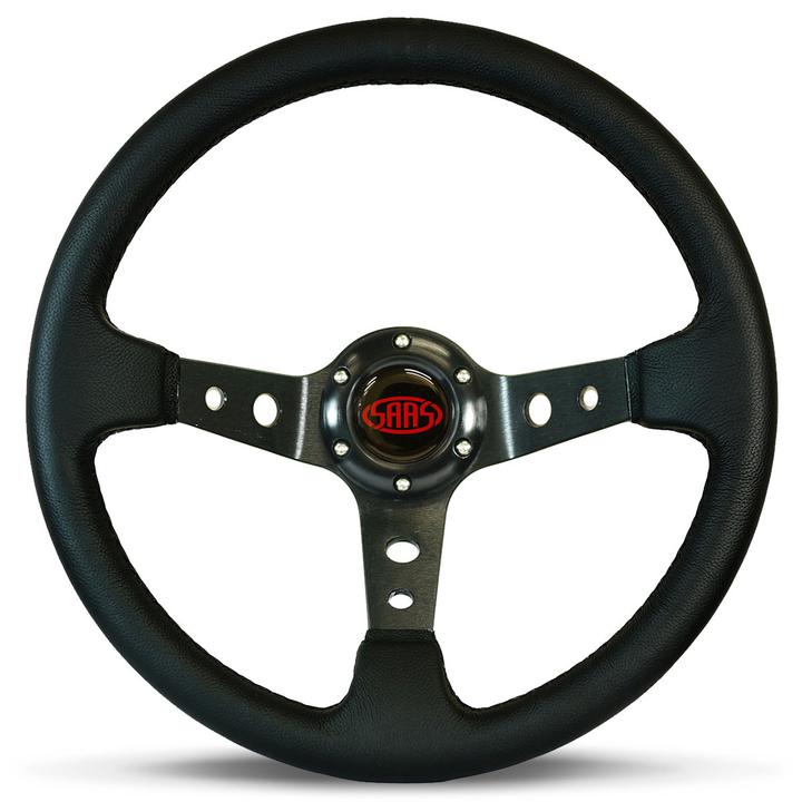 SAAS Steering Wheel GT Deep Dish Leather Black 350mm SWGT3