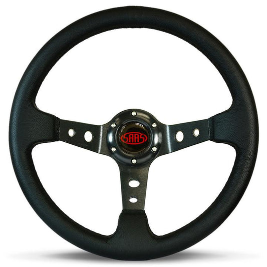 SAAS Steering Wheel GT Deep Dish Leather Black 350mm SWGT3