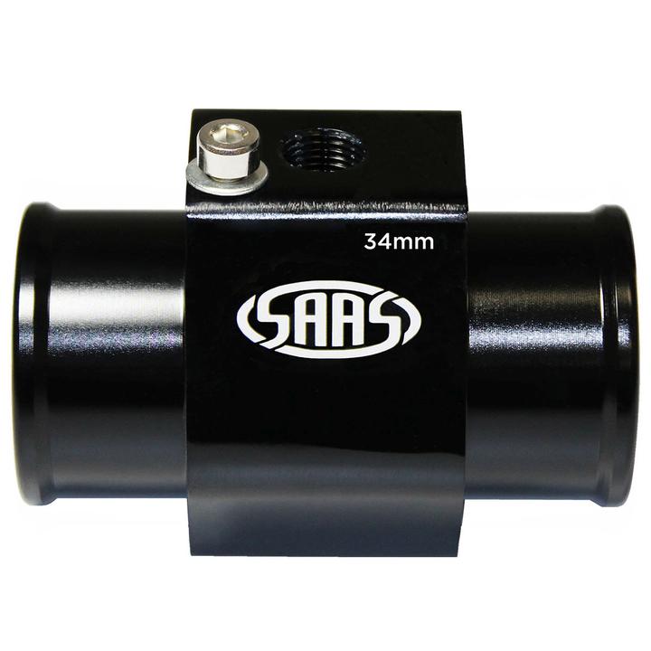 SAAS 34mm Water Temp Hose Adapter Black SWTA34B