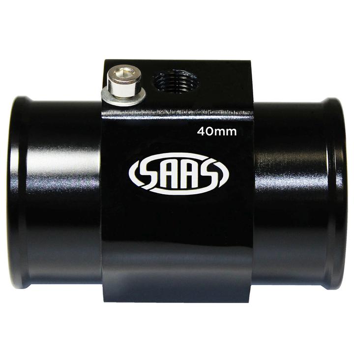 SAAS 40mm Water Temp Hose Adapter Black SWTA40B