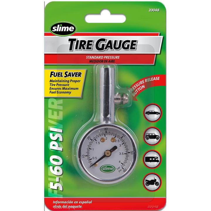 Slime Mini Tyre Pressure Gauge 5-60 PSI 20048