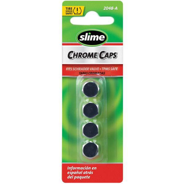 Slime Valve Caps Chrome Hex-Head (Pack of 4) 2048A