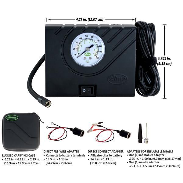 Slime Power Tyre Inflator Sport 12V 0-100 PSI 40061