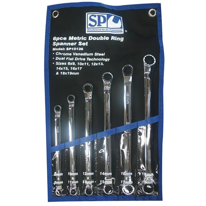 SP Tools Spanner Set Ring 45 Degree Offset Metric 6Pc