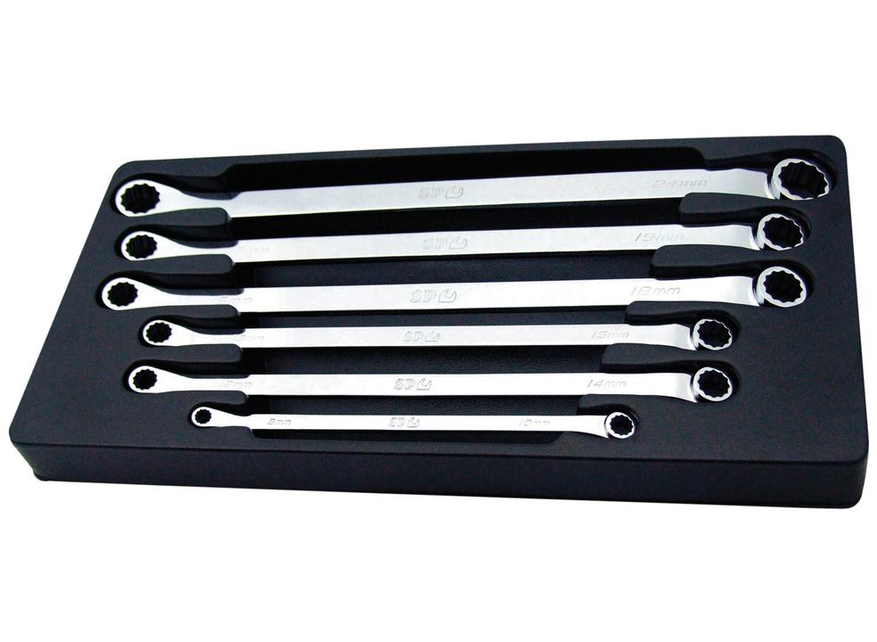 SP Tools Spanner Set 15Degree Offset Long Ring Metric 6Pc
