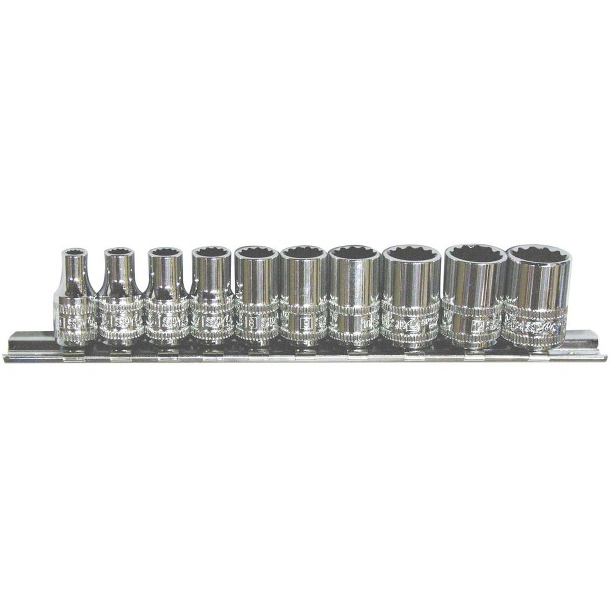 SP Tools Socket Rail 1/4""Dr 12PT 10Pc Metric