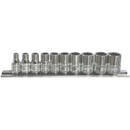 SP Tools Socket Rail 1/4""Dr 12PT 10Pc Metric