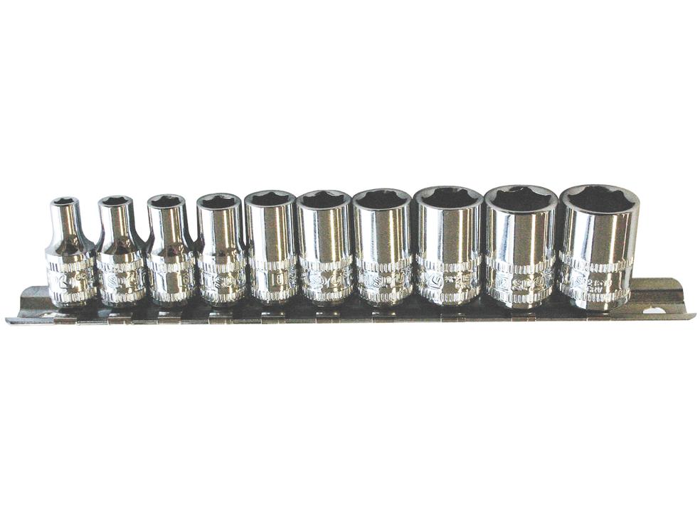 SP Tools Socket Rail 1/4""Dr 6PT 10Pc Metric