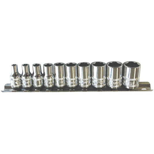 SP Tools Socket Rail 1/4""Dr 6PT 10Pc Metric