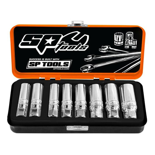 SP Tools 8p 3/8” Square Drive Magnetic Spark Plug Socket Set