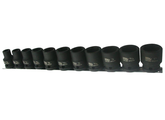 SP Tools Socket Rail Impact 1/2""Dr 6PT 11Pc SAE