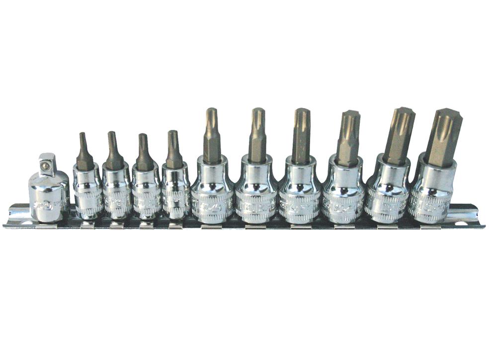 SP Tools Socket Rail 1/4&3/8"Dr Torx 11Pc
