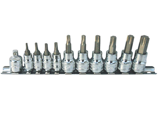 SP Tools Socket Rail 1/4&3/8"Dr Torx 11Pc