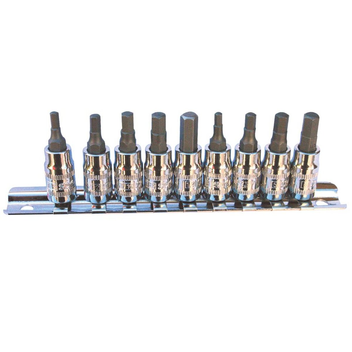 SP Tools Socket Rail 1/4""Dr Inhex Metric/SAE 9Pc