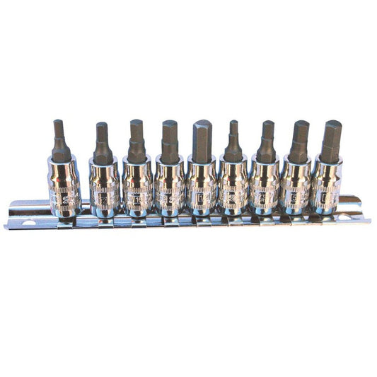 SP Tools Socket Rail 1/4""Dr Inhex Metric/SAE 9Pc