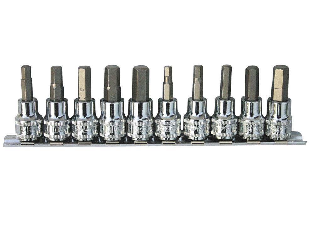 SP Tools Socket Rail 3/8"Dr Inhex Metric/SAE 10Pc