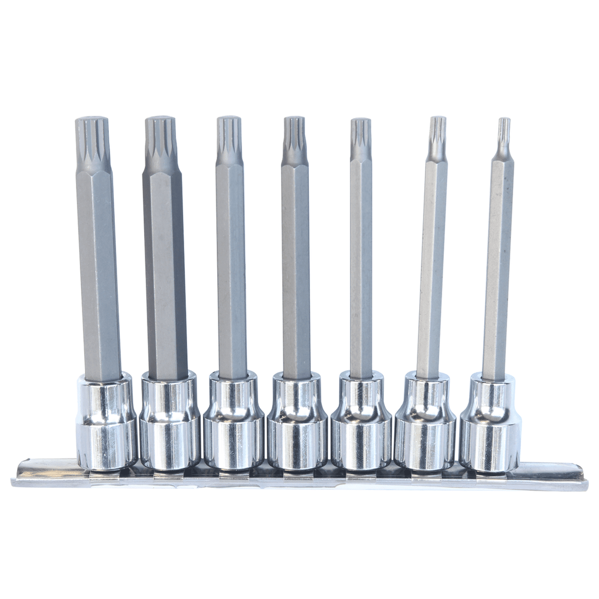 SP Tools 7Pc 3/8"" Dr 100mm Spline Bit Socket Rail