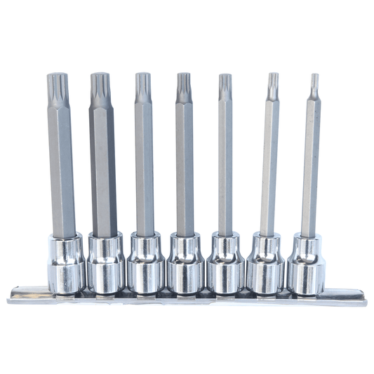 SP Tools 7Pc 3/8"" Dr 100mm Spline Bit Socket Rail