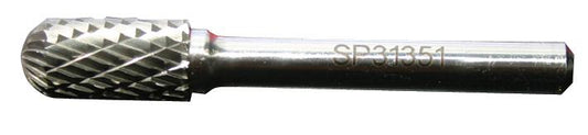 SP Tools Burr Cylinder Ball Nose 10mmx20mm (1/4"" Shaft)