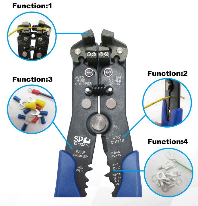 SP Tools Wire Stripper 200mm fits 0.2 To 6.0mm