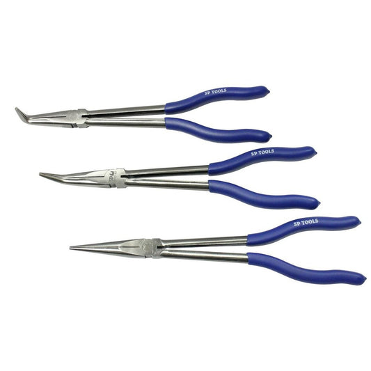 SP Tools Plier Set 3Pc Long Handle 275mm 0 45 & 90 Degree