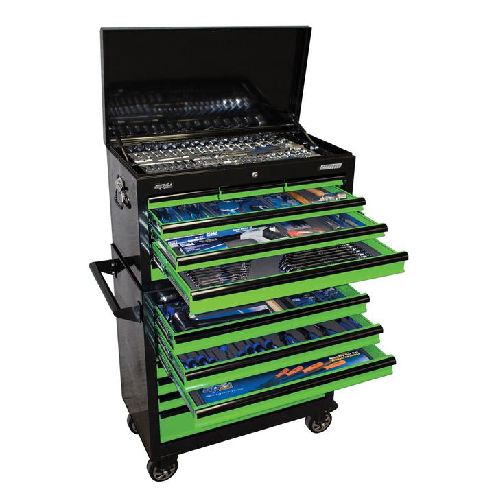 SP Tools Sumo Series Tool Kit 407 Pc Metric/SAE 14 Dr Blk/Grn