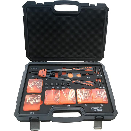 SP Tools Nut Riveter Set Lever Type 74pc Metric M3 - M10