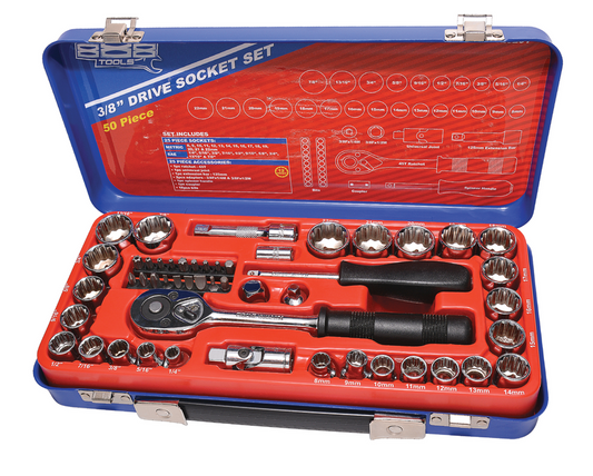 888 By SP Tools Socket Set 888 3/8"" Dr 12PT Metric/SAE 50Pc