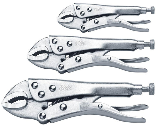 888 By SP Tools Plier Locking Curved Jaw 3Pcs Set